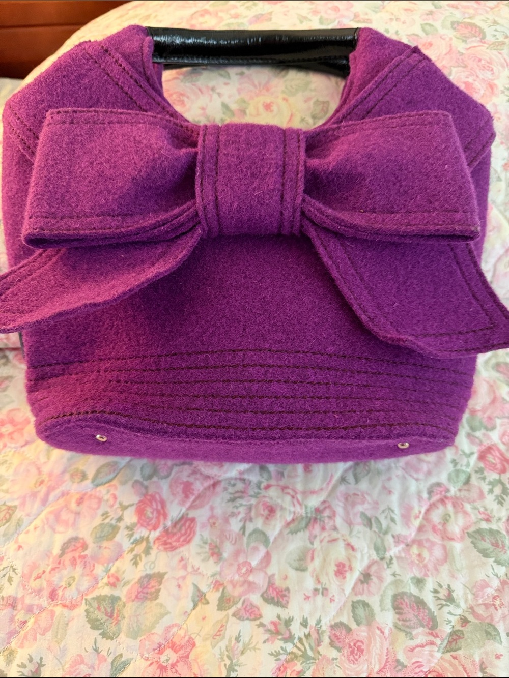 kate spade purple bow handle tote